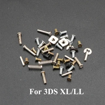 YuXi Vidalar Setleri 3DS LL / XL NDSL için Tam set vidalar + metal parçalar LR yaylı somunlar metal çiviler