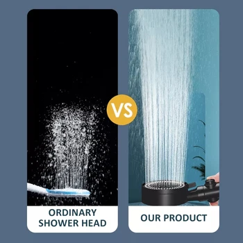 Yüksek Basınç 5 Modu Duş Başlığı Su Tasarrufu Ayarlanabilir Duş Tek anahtar Durdurma Su Masaj Eko Duş Banyo Aksesuarları