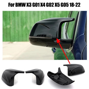 Yüksek Kalite 2 adet M Tarzı Siyah Yan Ayna Kapakları Değiştirme BMW X3 G01 X4 G02 X5 G05 2018 2019 2020 2021 2022