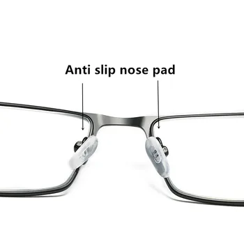 Yüksek Kaliteli Alaşımlı okuma gözlüğü Erkekler Tam Metal Çerçeve Presbiyopi Gözlük Kadınlar Büyüteç Hafif Siyah Kare Gafas +150