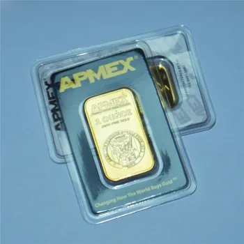 Yüksek Kaliteli Altın Kaplama Apmex Külçe altın 1 oz APMEX Altın Bar Manyetik Olmayan Kaplama 24k Altın İş Hediye Koleksiyonu