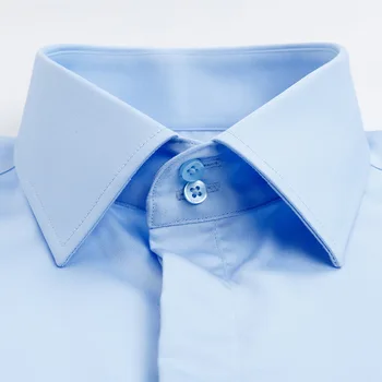Yüksek Yaka Erkekler Fransız Kol Düğmesi Slim Fit pamuk gömlekler Erkek Uzun Kollu İş Düğün Parti Ücretsiz Demir Gömlek Gizli Düğme