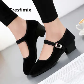Zapatos De Mujer Kadınlar Sevimli Siyah Toka Kayış Topuk Ayakkabı Bayanlar Rahat Bale Dans Ayakkabıları Kadın Hafif rahat ayakkabılar G5449