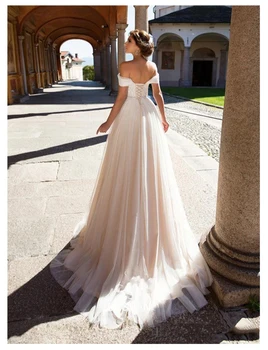 Zarif Dantel düğün elbisesi Vestidos de novia 2019 Basit Gelin Elbise Sevgiliye Seksi Romantik Kat Uzunluk Gelinlikler