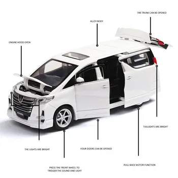 Zarif hediye 1: 32 Hong Kong alphard araba alaşım modeli, simülasyon die-cast ses ve ışık geri kuvvet SUV modeli, ücretsiz kargo