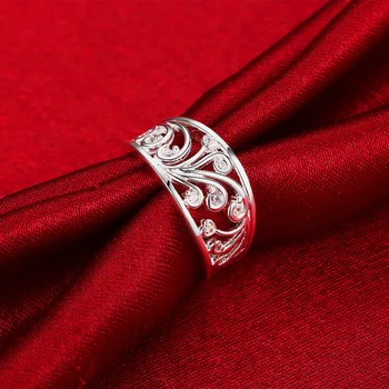 Zarif kadın gümüş renk alyans Takı Moda Lady Kristal taş moda Charm klasik Takı noel hediyesi R882