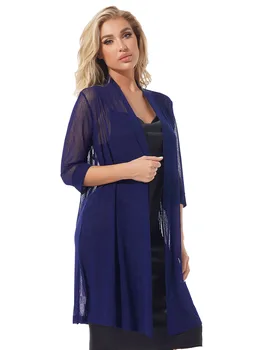 Zarif Kadın Vintage Hırka XL-4XL 3/4 Kollu Açık Ön Uzun Bluz Üst Dış Giyim Rahat Güneş koruyucu Giysiler Kapak Ups Ceket