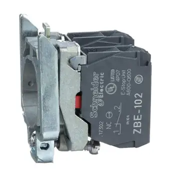 ZB4BZ104 Gövde / sabitleme bilezikli tek kontak bloğu, metal, vidalı kelepçe terminali, 2 NC