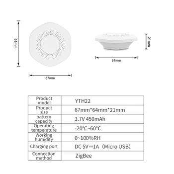 ZigBee Ev Sıcaklık Ve Nem sensör dedektörü Tuya Akıllı Yaşam Kapalı Higrometre Elektronik Termometre Akülü