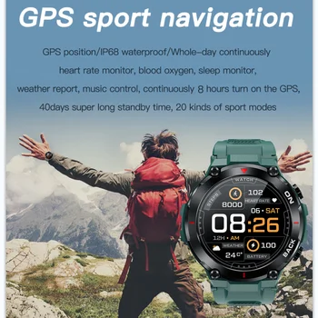 ZODVBOZ GPS saati Erkekler Spor Spor Bilezik Süper Uzun Bekleme akıllı saatler Sağlık Monitör Tracker IP68 Su Geçirmez Smartwatch