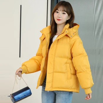 Zoki Sonbahar Kış Kirpi Ceketler Kadın Moda Kalınlaşmak Parkas Katı Pembe Sıcak Palto Siyah Zarif Kabarcık Ceket Kore Yeni
