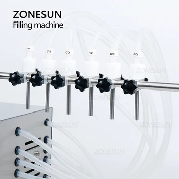 ZONESUN 6 Kafa Yarı Otomatik Meyve Suyu Maden Suyu Şişeleme Sıvı Sıvı Dozaj Dağıtıcı dolum makinesi Sistemi