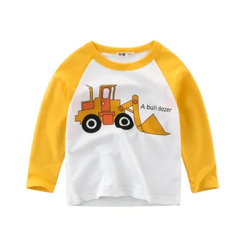 ZWY1905 Çocuklar Katı T Shirt Yeni Bahar Sonbahar Bebek Erkek Kız Uzun Kollu Tişörtü Çocuk pamuklu üst giyim Tees Giysileri