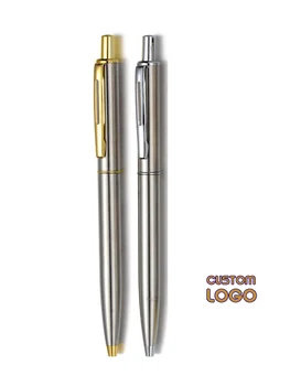 Zıplayan Metal Tükenmez Kalem İmza Kalem 1.0 mm Hediye Kalem Okul Malzemeleri ofis hediyeleri İş Kalemler Kablolama İçin Özel Logo ADEDI 50 adet