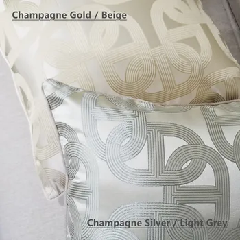 Çağdaş Geometrik Bej Yastık Kılıfı Altın Gümüş Elips Kanepe Sandalye Tasarımcı minder örtüsü Dekoratif Kare Ev 45x45 cm