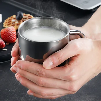 Çift Duvar Paslanmaz Çelik Kahve Kupa Anti-haşlanma Süt Çay Bira Bardak Taşınabilir Seyahat Ofis Drinkware Ev Mutfak Bar Araçları