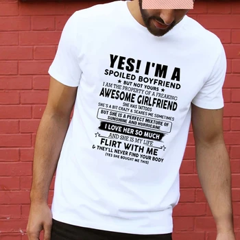 Çift Hediyeler seviyorum kız arkadaşı T-shirt Üzgünüm Im Zaten Alınan Erkek T Shirt Grafik sevgililer Günü Hediyesi Üstleri Sevgilisi Mevcut Tees