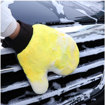 Çift taraflı Mercan Polar Araba yıkama eldiveni Temizleme Eldiveni Araba Yıkama Fırçası Bez Deterjan araba yıkama eldiveni Araba Yıkama Aksesuarları