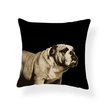 Çizgi film Greyhound Boxer Köpek Kedi Kare Yastık Bahçe Çocuklar İçin Pillowslip Kapakları 45 * 45cm Keten Özel Resim Toptan