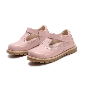 Çocuk Ayakkabıları Bebek Kız Parlak Retro günlük ayakkabı Yumuşak Alt deri ayakkabı Prenses Ayakkabı Bahar Sonbahar Düz Renk SMG012