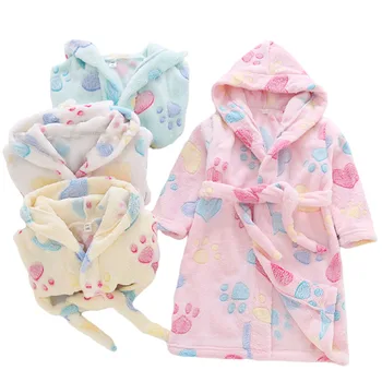 Çocuk Bornoz Pazen Kış Çocuk Pijama Bornoz Bebek Ev Giysileri Gecelik Erkek Kız Pijama 1-7Years Bebek Giysileri