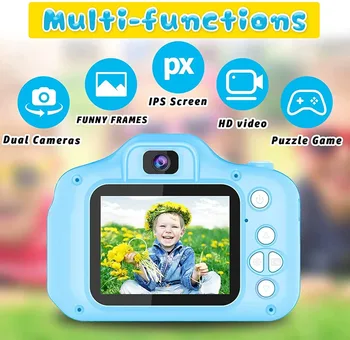 Çocuklar Mini Dijital Fotoğraf 1080P Video Kamera 2.0 İnç HD Ekran Küçük Oyuncak Kamera Mikro Kamera Fotoğraf Çocuk doğum günü hediyesi