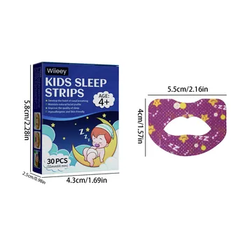 Çocuklar Uyku Şeritleri Uyku Şeritleri Uyku Apnesi İçin 30 Parça Nazik Anti Horlama Cihazları Daha Az Ağız Solunum Uyku Bandı