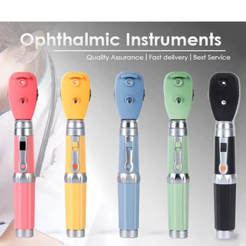 Çoklu Renkler LED Profesyonel Tıbbi Oftalmoscopio 5 Farklı Açıklıklar Göz Teşhis Kiti Taşınabilir Doğrudan Oftalmoskop
