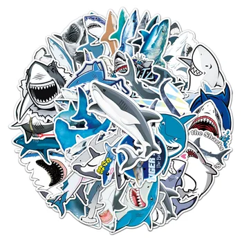 Çıkartmalar Karikatür Köpekbalığı Estetik Şeyler Sticker Çocuk Kırtasiye Grafiti Dizüstü Dizüstü Motosiklet Bisiklet Su Şişesi Gitar