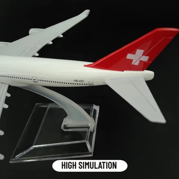 Ölçek 1: 400 Metal Havacılık Çoğaltma 15cm Hava İsviçre Avrupa Havayolları Boeing Airbus Uçak Diecast Model Minyatür Erkek Kız için