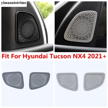 Ön Ayağı Üçgen Stereo Hoparlör Ses Ses krom çerçeve Trim Paslanmaz Çelik Aksesuarlar Hyundai Tucson İçin NX4 2021 2022