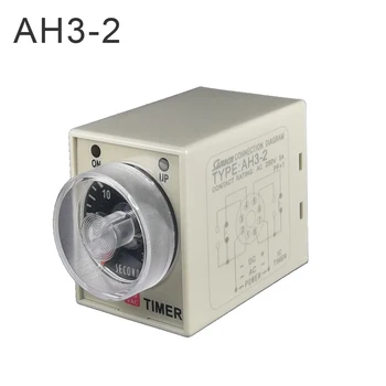ücretsiz kargo 220 V zaman set aralığı 0.1 S-60 m AH3 - 2 zaman rölesi 220 V AC DC univeral zamanlayıcı röle kaliteli itibar zaman rölesi