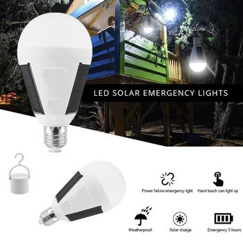 Şarj edilebilir Led ampul E27 güneş lambası 7W 12W 85-265V su geçirmez açık acil güneş enerjili ampul seyahat balıkçılık kamp ışık