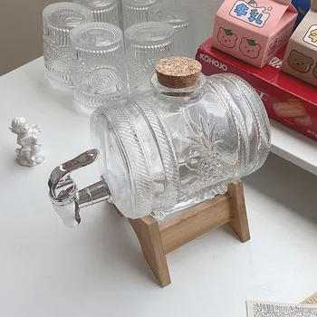 Şeffaf Cam Su Drinkware İçme Limonata Testi Sebili Çay Süt Mutfak Suyu Dokunun İle Şişe Şişe 1000ml