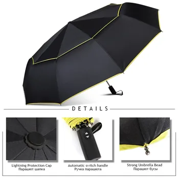 Şemsiye Güneş Yağmur Çift Büyük Şemsiye Kadın Katlanır Rüzgara Dayanıklı Büyük Şemsiye Erkekler Anti-Uv Güneşlik Şemsiye Kolayca Mağaza Para