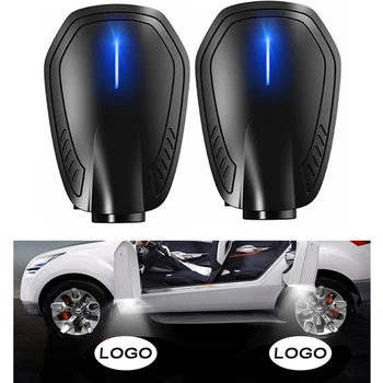 【Customization】Rechargeable Led araba kapı hoşgeldiniz ışık kablosuz şekillendirici lazer projektör logosu hayalet gölge lamba araba aksesuarları