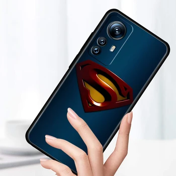DC Kahraman Superman Logo Durumda Xiaomi 12T 12S 12 11 Ultra 11T 10T 9T Not 10 Pro Lite 5G Yumuşak Siyah Telefon Kapak Çekirdek Coque Çapa