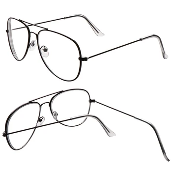 Retro moda çift kiriş kare miyopi gözlük erkekler kadınlar için Anti mavi ışık siyah şeffaf kaplama reçete gözlük